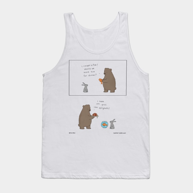 Fish for Dinner Tank Top by Liz Climo